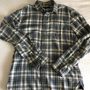 🟢🔵Blue and green snap button down